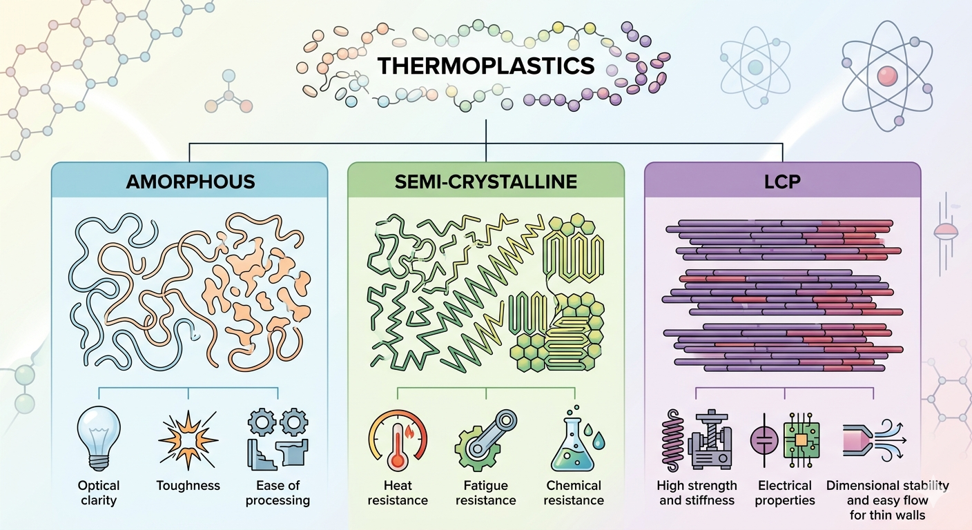 Thermoplastiques : sous-familles et caractéristiques